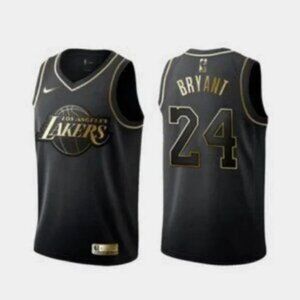 youth LA Lakers Kobe Bryant Black Gold Jersey